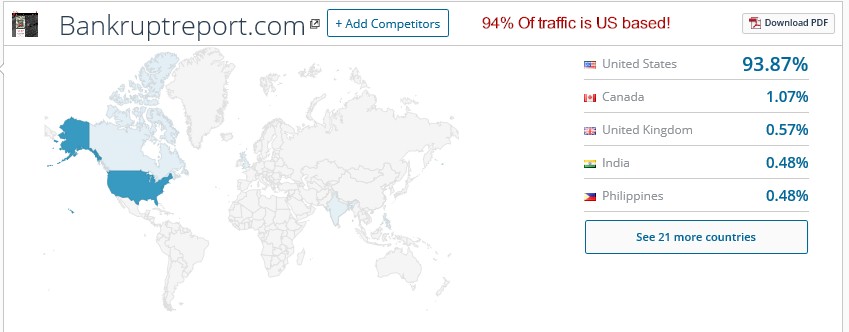 BankrupReport.com Traffic Origin